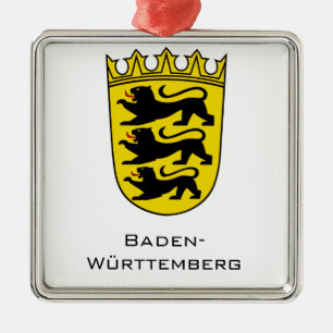 Staats-Wappen von Baden-Württemberg in Kunstform Ornament Aus Metall