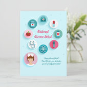 Staatsangehöriger pflegt Wochen-Karte Dankeskarte (Stehend Vorderseite)