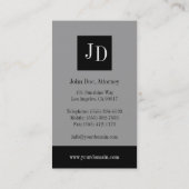 Staatsanwalt Silver Black Banner Visitenkarte (Rückseite)