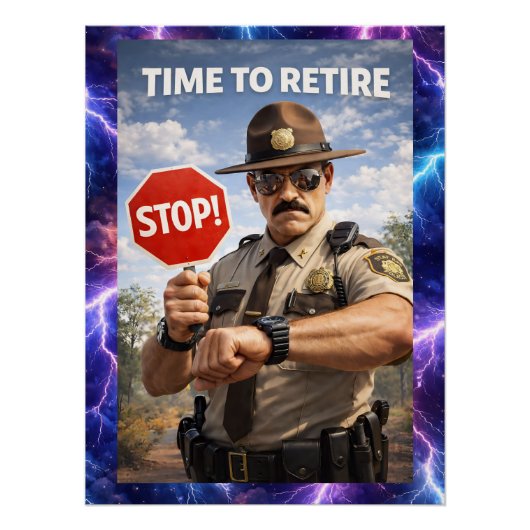 Staatsbeamter beendet Polizeidienstplakat Poster (Vorderseite)