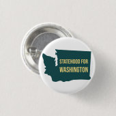 Staatsbürgerschaft für Washington Retro-Minimalist Button (Vorne & Hinten)
