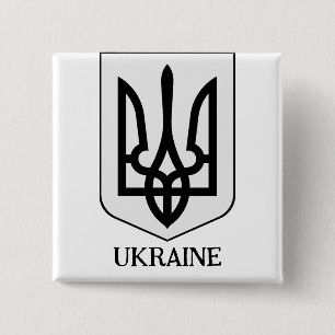 Staatscoat of Arms der Ukraine Minimalistische Kun Button