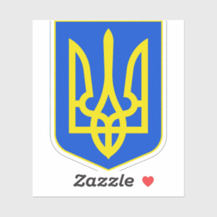 Staatsemblem der Ukraine Goldener Dreizack Fine Ar Aufkleber