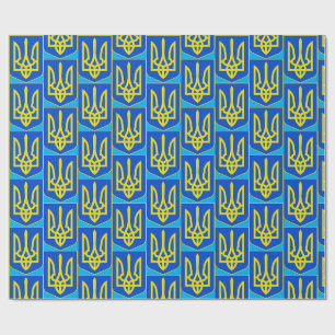 Staatsemblem der Ukraine Goldener Dreizack Fine Ar Geschenkpapier