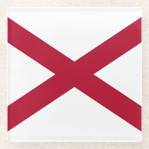 Staatsflagge Alabama Glasuntersetzer