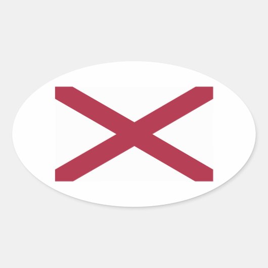 Staatsflagge Alabama Ovaler Aufkleber (Vorderseite)