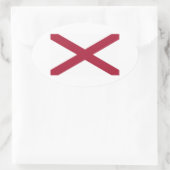 Staatsflagge Alabama Ovaler Aufkleber (Tasche)