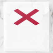 Staatsflagge Alabama Ovaler Aufkleber (Tasche)