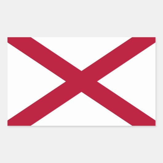 Staatsflagge Alabama Rechteckiger Aufkleber (Vorderseite)