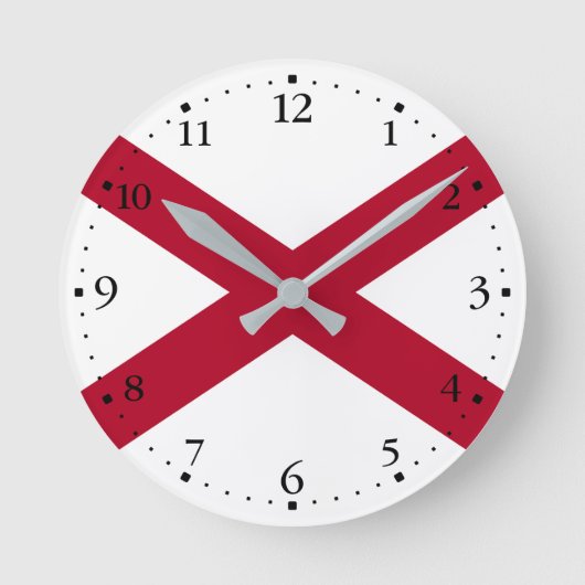 Staatsflagge Alabama Runde Wanduhr (Vorderseite)