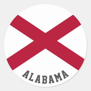 Staatsflagge Alabama Runder Aufkleber