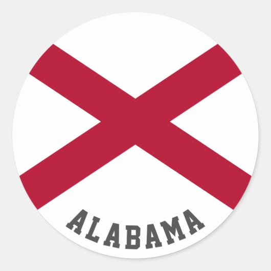 Staatsflagge Alabama Runder Aufkleber (Vorderseite)