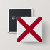 Staatsflagge Alabama, St. Andrew Crimson Cross Button (Vorne & Hinten)