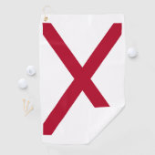 Staatsflagge Alabama, St. Andrew Crimson Cross Golfhandtuch (Insitu)