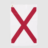 Staatsflagge Alabama, St. Andrew Crimson Cross Golfhandtuch (Vorderseite)
