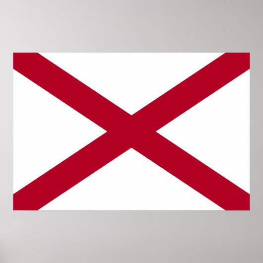 Staatsflagge Alabama, St. Andrew Crimson Cross Poster (Vorne)