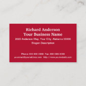 Staatsflagge Alabama Visitenkarte (Rückseite)