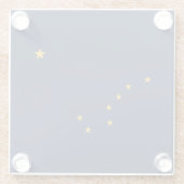 Staatsflagge Alaska Glasuntersetzer (Rückseite)