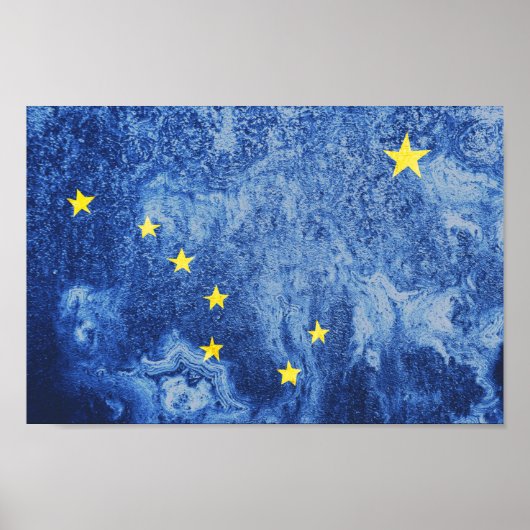 Staatsflagge Alaska Grunge Poster (Vorne)