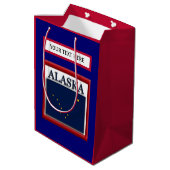 Staatsflagge Alaska Mittlere Geschenktüte (Rückseite Schrägansicht)
