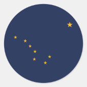 Staatsflagge Alaska Runder Aufkleber (Vorderseite)