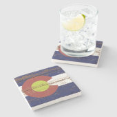 Staatsflagge "Alte Holzfarben" Steinuntersetzer (Seitenansicht)