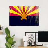 Staatsflagge Arizona Grunge Poster (Heimbüro)