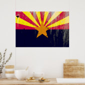 Staatsflagge Arizona Grunge Poster (Küche)