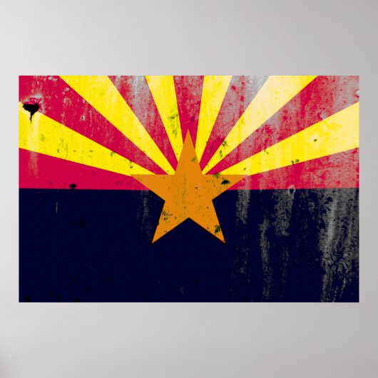 Staatsflagge Arizona Grunge Poster (Vorne)