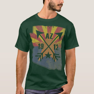 Staatsflagge Arizona Karte Retro Fade Men Women Ki T-Shirt