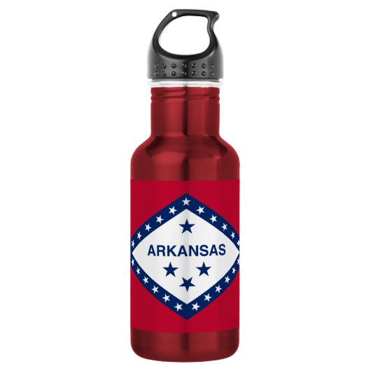 Staatsflagge Arkansas Edelstahlflasche (Vorderseite)