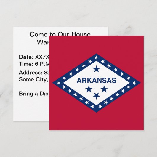 Staatsflagge Arkansas Einladung (Vorne/Hinten)