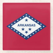 Staatsflagge Arkansas Glasuntersetzer (Vorderseite)