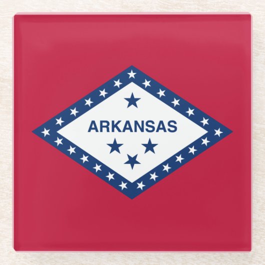 Staatsflagge Arkansas Glasuntersetzer (Vorderseite)