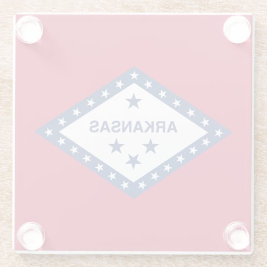 Staatsflagge Arkansas Glasuntersetzer (Rückseite)