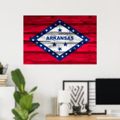Staatsflagge Arkansas Grunge Poster (Heimbüro)