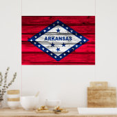 Staatsflagge Arkansas Grunge Poster (Küche)