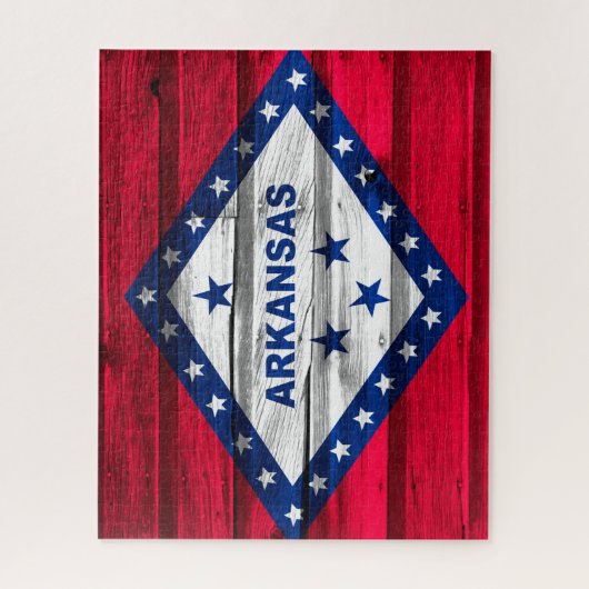 Staatsflagge Arkansas Grunge Puzzle (Vertikal)