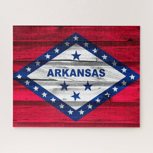 Staatsflagge Arkansas Grunge Puzzle (Horizontal)