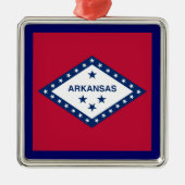 Staatsflagge Arkansas Ornament Aus Metall (Vorne)