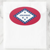 Staatsflagge Arkansas Ovaler Aufkleber (Tasche)