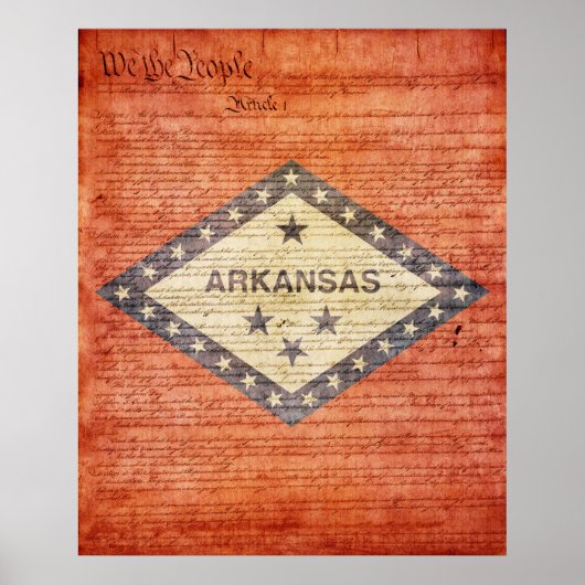 Staatsflagge Arkansas Poster (Vorne)