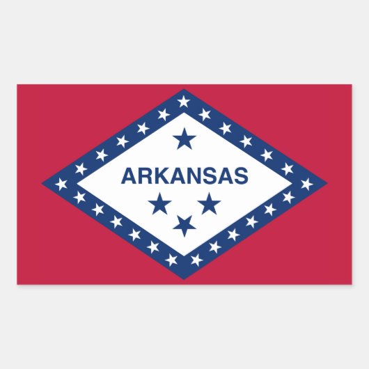 Staatsflagge Arkansas Rechteckiger Aufkleber (Vorderseite)
