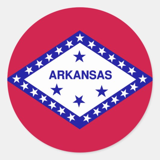 Staatsflagge Arkansas Runder Aufkleber (Vorderseite)