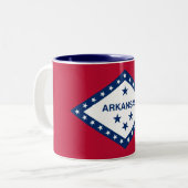 Staatsflagge Arkansas Zweifarbige Tasse (Vorderseite Links)