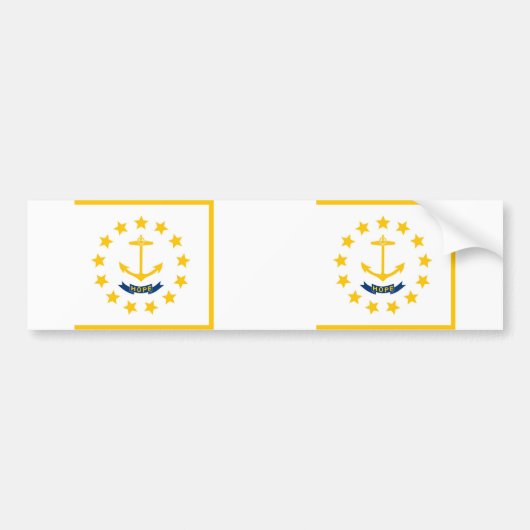 Staatsflagge auf der Insel Rhode Autoaufkleber (Vorne)