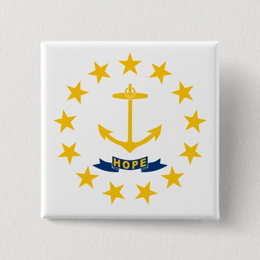 Staatsflagge auf der Insel Rhode Button (Vorderseite)