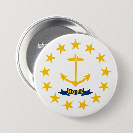 Staatsflagge auf der Insel Rhode Button (Vorne & Hinten)