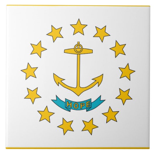 Staatsflagge auf der Insel Rhode Fliese (Vorderseite)