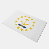 Staatsflagge auf der Insel Rhode Fußmatte (Schrägansicht)